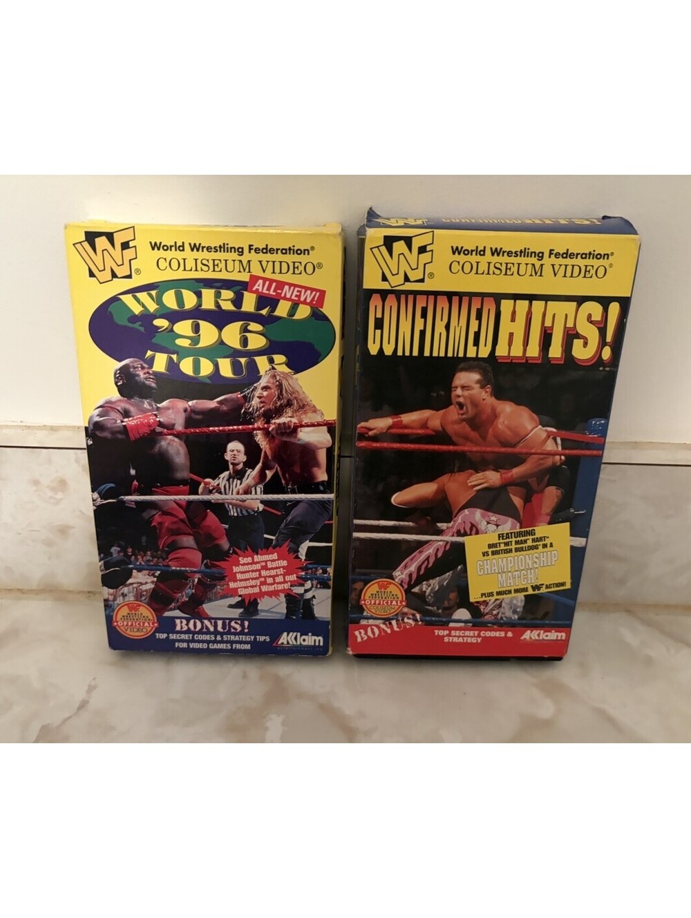 Vintage WWF WWE Coliseum Video Lot - World '96 Tour & Confirmed Hits! VHS Tapes⁠